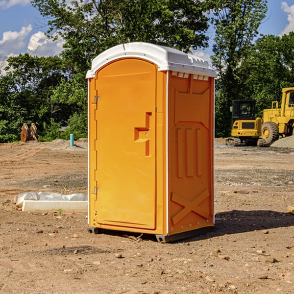 how often are the portable restrooms cleaned and serviced during a rental period in Stanhope Iowa